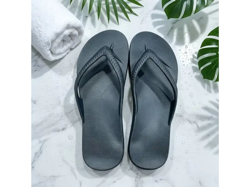 Arch Support Flip Flops for Women worn for casual city walking and daily outdoor use